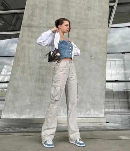 Women's Baggy Cargo Pants — Adjustable Waist Streetwear Fit