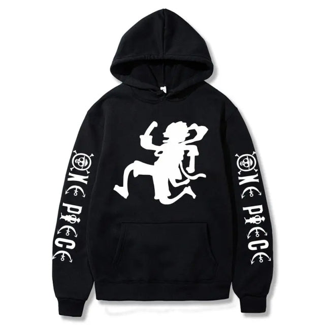 One Piece hoodie detail Nika print bold graphic anime KLOSET