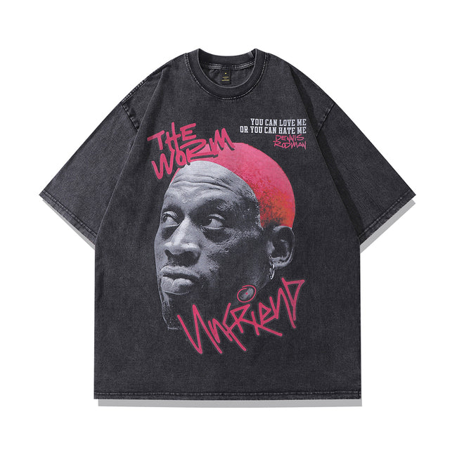 Vintage Rodman graphic oversized tee, retro streetwear style