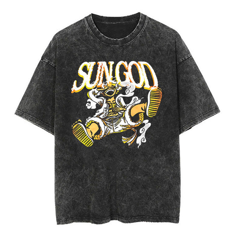 One Piece Vintage Washed Graphic Tee — Anime Streetwear