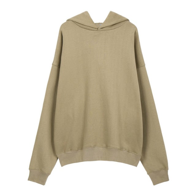 Hip-hop hoodie khaki back view relaxed, KLOSET streetwear