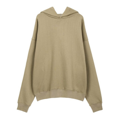 Hip-hop hoodie khaki back view relaxed, KLOSET streetwear