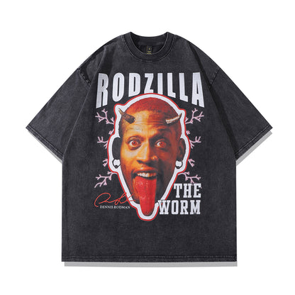 Rodman tee full outfit flat lay, vintage streetwear aesthetic KLOSET