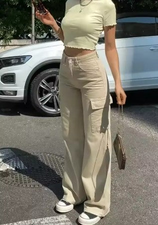 Women's adjustable cargo pants with functional pockets, urban style