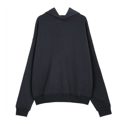 Washed pullover hoodie side view pocket detail, KLOSET streetwear