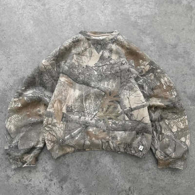 Camo hip-hop hoodie lifestyle shot, KLOSET old-school