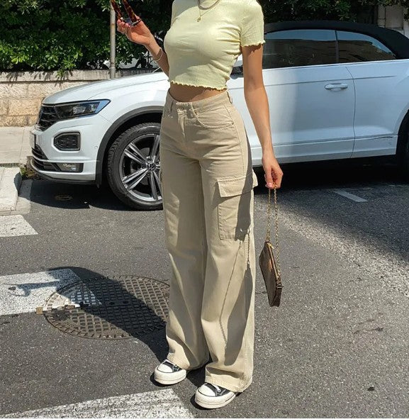 Women's Baggy Cargo Pants — Adjustable Waist Streetwear Fit