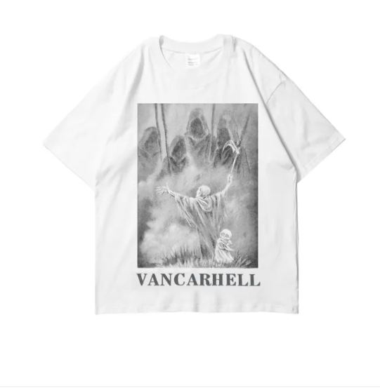 Skull oversized tee both colors styled, KLOSET streetwear look
