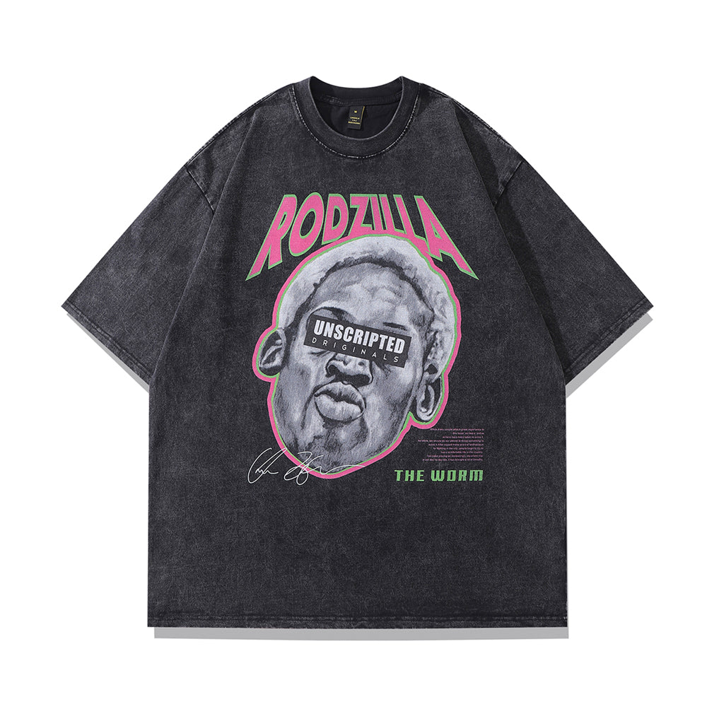 Vintage Rodman graphic oversized tee, retro streetwear style