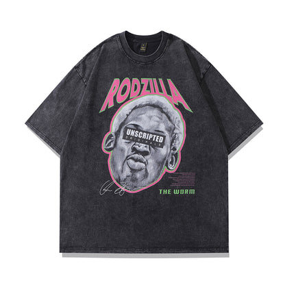 Vintage Rodman graphic oversized tee, retro streetwear style