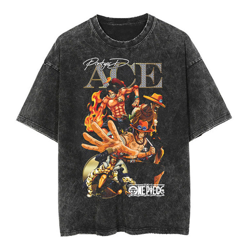 One Piece Vintage Washed Graphic Tee — Anime Streetwear