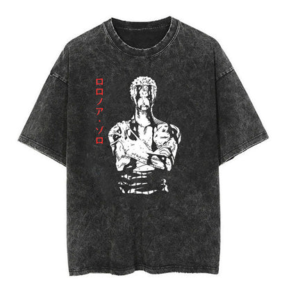 One Piece Vintage Washed Graphic Tee — Anime Streetwear