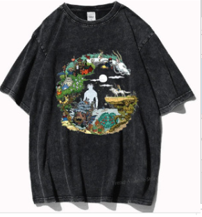 Studio Ghibli vintage graphic tee unisex anime streetwear Totoro Spirited Away KLOSET