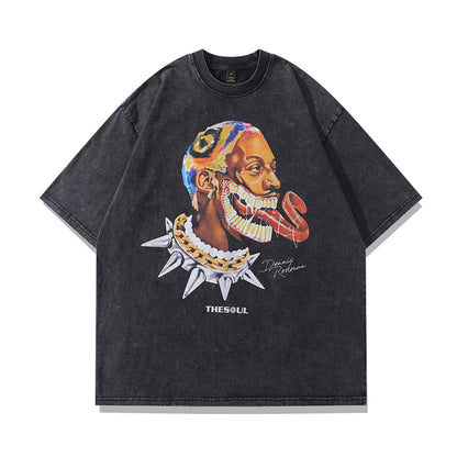 Vintage Rodman graphic oversized tee, retro streetwear style