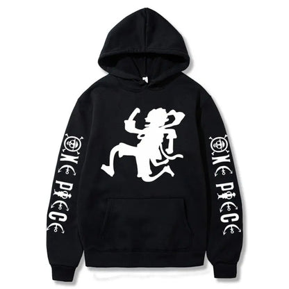 One Piece Nika Luffy graphic hoodie anime streetwear oversized unisex KLOSET